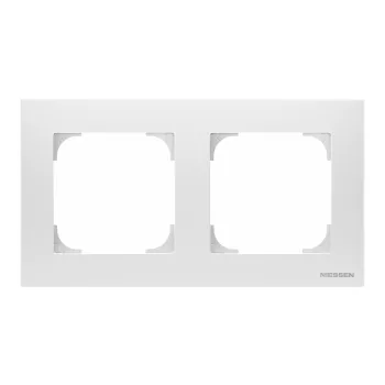 Abb NIE Рамка 2-постовая, базовая, серия SKY, цвет альпийский белый (белое основание)