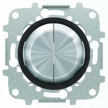 Кнопка звонка двухклавишная (2н.о.) ABB Skymoon, на клеммах, нержавеющая сталь