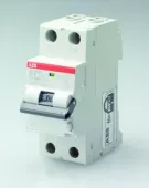Автоматический выключатель дифференциального тока (АВДТ) ABB DS202 C, 16A, 300mA, тип A, кривая отключения C, 2 полюса, 6kA, электро-механического типа, ширина 2 модуля DIN