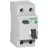Автоматический выключатель дифференциального тока (АВДТ) Schneider Electric Easy9, 20A, 30mA, тип AC, кривая отключения C, 2 полюса, 4,5kA, электронного типа, ширина 2 модуля DIN