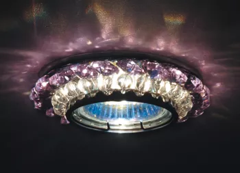 Donolux Светильник встраиваемый декор. хром crystal/rose, D 90 H 55 мм, галог. лампа MR16 GU5,3.max