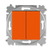 ABB Levit оранжевый / дымчатый чёрный Выключатель 2-х клавишный проходной