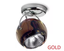 Fabbian Светильник настенно-потолочный Beluga Colour 1х75W GU10 горчичное стекло, золото