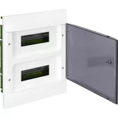 Пластиковый щиток на 24 модуля (2х12) Legrand Practibox S для встраиваемого монтажа в полые стены, цвет двери дымчатый
