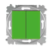 ABB Levit зелёный / дымчатый чёрный Выключатель 2-х клавишный проходной