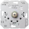 Светорегулятор поворотно-нажимной Gira Edelstahl для ламп накаливания 230в, электронных и обмоточных трансформаторов 12в, без нейтрали, нержавеющая сталь