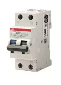Автоматический выключатель дифференциального тока (АВДТ) ABB DS201 new, 16A, 100mA, тип AC, кривая отключения C, 2 полюса, 6kA, электро-механического типа, ширина 2 модуля DIN