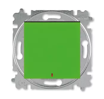ABB Levit зелёный / дымчатый чёрный Выключатель 1-но клавишный проходной с контрольной подсветкой