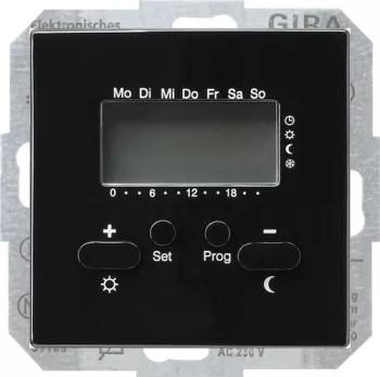 Терморегулятор для тёплого пола программируемый Gira S-Color, черный
