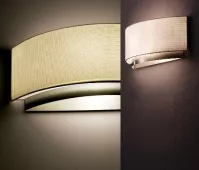 Estiluz светильник настенный IRIS, белый плафон из полиэстра, 140х356х100мм, 1x40W E14, никель