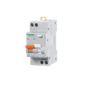 Автоматический выключатель дифференциального тока (АВДТ) Schneider Electric Domovoy, 16A, 30mA, тип AC, кривая отключения C, 2 полюса, 4,5kA, электро-механического типа, ширина 2 модуля DIN