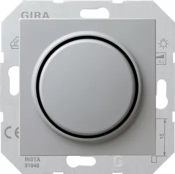 Светорегулятор поворотно-нажимной Gira S-Color для люминесцентных ламп с управляемым эпра, без нейтрали, серый