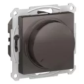 Светорегулятор поворотно-нажимной Schneider Electric Atlas Design универсальный (в т.ч. для led и клл), без нейтрали, на винтах, мокко