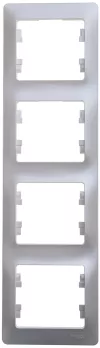 Рамка Schneider Electric Glossa на 4 поста, вертикальная, перламутр