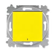 ABB Levit жёлтый / дымчатый чёрный Выключатель 1-но клавишный простой с подсветкой
