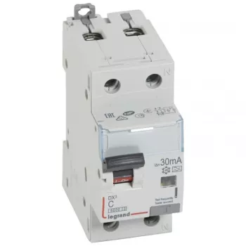 Автоматический выключатель дифференциального тока (АВДТ) Legrand DX3, 16A, 30mA, тип A, кривая отключения C, 2 полюса, 6kA, электро-механического типа, ширина 2 модуля DIN