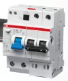 Автоматический выключатель дифференциального тока (АВДТ) ABB DS202, 50A, 30mA, тип A, кривая отключения B, 2 полюса, 6kA, электро-механического типа, ширина 4 модуля DIN