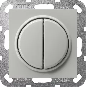 Выключатель двухклавишный проходной Gira S-Color, на клеммах, серый