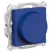 Светорегулятор поворотно-нажимной Schneider Electric Atlas Design универсальный (в т.ч. для led и клл), без нейтрали, на винтах, аквамирин