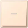 Кнопка звонка одноклавишная (1н.о.) Jung Le Corbusier с оранжевой подсветкой, ip44, на клеммах, terre sienne pale
