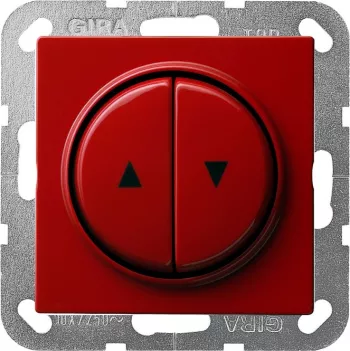 Выключатель жалюзи кнопочный Gira S-Color, на клеммах, красный