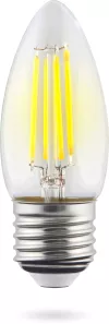 Voltega CRYSTAL Лампа светодиодная свеча прозр. 6W Е27 4000К 35х92mm филаменты
