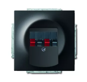 Розетка мультимедийная Audio Hi-Fi stereo ABB Impuls, черный бархат