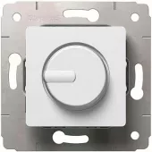 Светорегулятор поворотно-нажимной Legrand Cariva для ламп накаливания 230в и обмоточных трансформаторов 12в, без нейтрали, белый