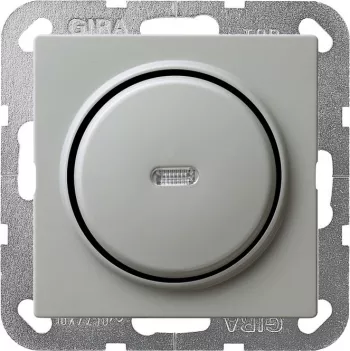 Кнопка звонка одноклавишная (1н.о.) Gira S-Color с оранжевой подсветкой, на клеммах, серый