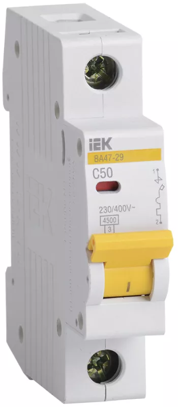 Автоматический выключатель IEK ВА47-29 1Р 50A 4,5кА C