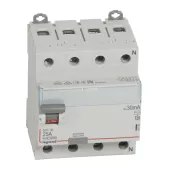 Устройство защитного отключения (УЗО) Legrand DX3, 4 полюса, 25A, 30 mA, тип AC, электро-механическое, ширина 4 DIN-модуля