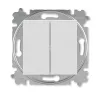 ABB Levit серый / белый Выключатель 2-х клавишный проходной