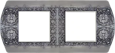 Рамка Fede Sanremo на 2 поста, универсальная, antic silver