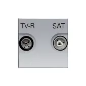 Abb NIE Розетка TV-R-SAT оконечная с накладкой, серия Zenit, цвет серебристый