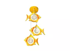 Donolux BABY подвесной светильник, рыбки, декор жёлтого цвета, шир 40см, выс 100см, 3хЕ27 40W, армат