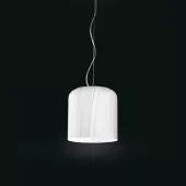 Murano Due Светильник подвесной TALIA 20 S, белый с белыми полосами, D 20см, H 120см, 1x100W E27, мат никель