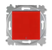 ABB Levit красный / дымчатый чёрный Выключатель 1-но клавишный проходной с подсветкой