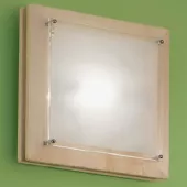 Kolarz MONOLITH светильник потолочный, прозрач стекло, R7s, 60W, L 30/ 30 cm, H8 cm, дерево клен