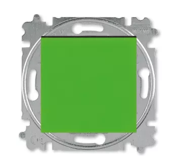 ABB Levit зелёный / дымчатый чёрный Выключатель кнопочный 1-но клавишный, 1но+1нз