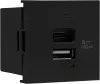Розетка USB для зарядки двойная типа A+C 4200mA Donel 2 модуля, черная матовая