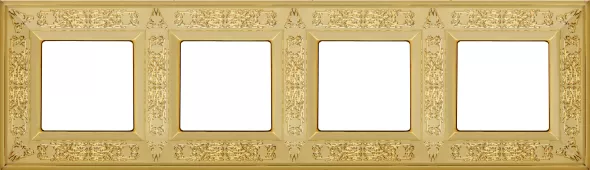 Рамка Fede Granada на 4 поста, универсальная, bright gold