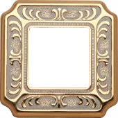 Рамка Fede Siena на 1 пост, gold white patina