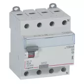 Устройство защитного отключения (УЗО) Legrand DX3, 4 полюса, 63A, 100 mA, тип A, электро-механическое, ширина 4 DIN-модуля
