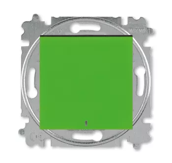 ABB Levit зелёный / дымчатый чёрный Выключатель 1-но клавишный проходной с подсветкой