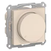 Светорегулятор поворотно-нажимной Schneider Electric Atlas Design универсальный (в т.ч. для led и клл), без нейтрали, на винтах, бежевый