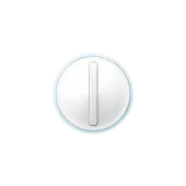 Celianе Лицевая панель 1-клавишного тонкого выключателя с кольцевой подсветкой, белая