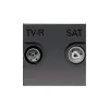 Abb NIE Розетка TV-R-SAT оконечная с накладкой, серия Zenit, цвет антрацит