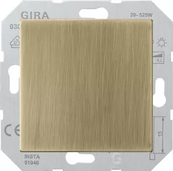 Светорегулятор клавишный Gira ClassiX для люминесцентных ламп с управляемым эпра, с нейтралью, бронза