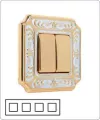Рамка Fede Siena на 4 поста, универсальная, gold white patina