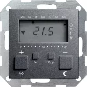 Терморегулятор для тёплого пола программируемый Gira System 55, антрацит